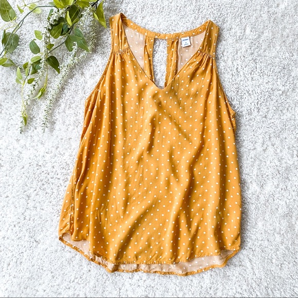 Old Navy Tops - [old navy] mustard polka dot flowy tank